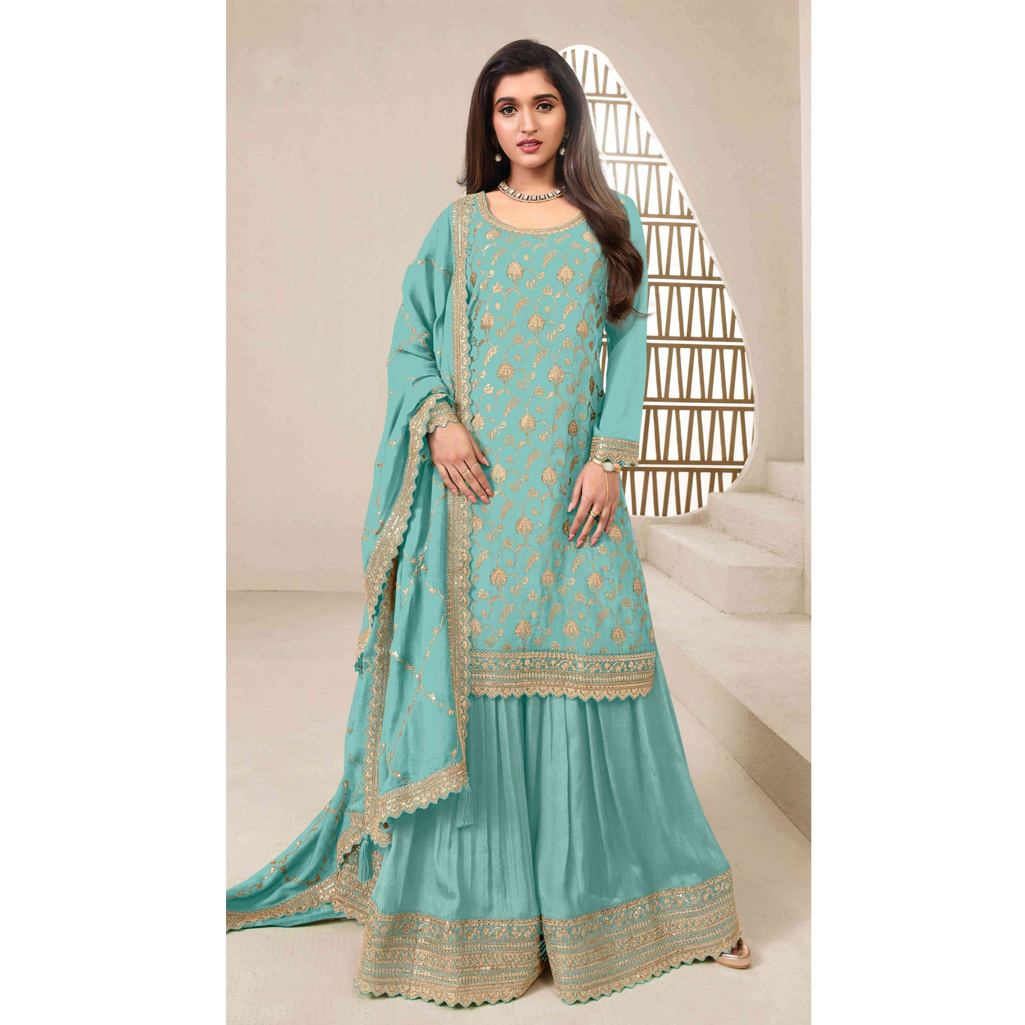 Indian Pakistani Designer Salwar Kameez Plazzo Suits Event Party Wear Readymade Dress