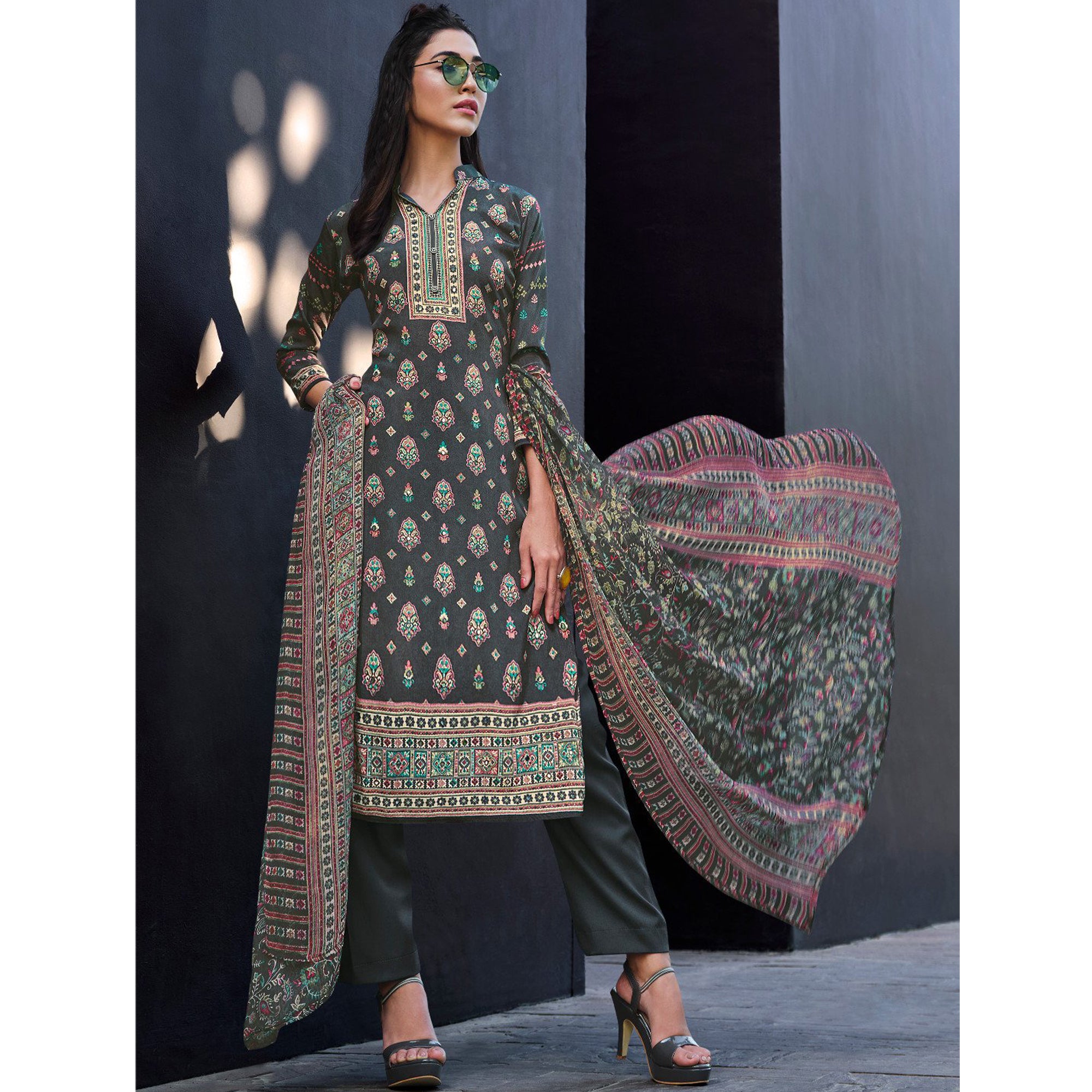 Eid Ramadan Special Santoon Fabric Digital Style Salwar Kameez Pant Style Suits