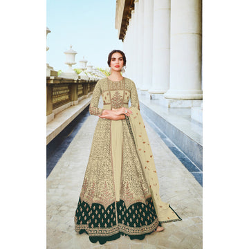 Indian Wedding Wear Heavy Embroidery Work & Diamond Work Anarkali Skirt Kameez Suit
