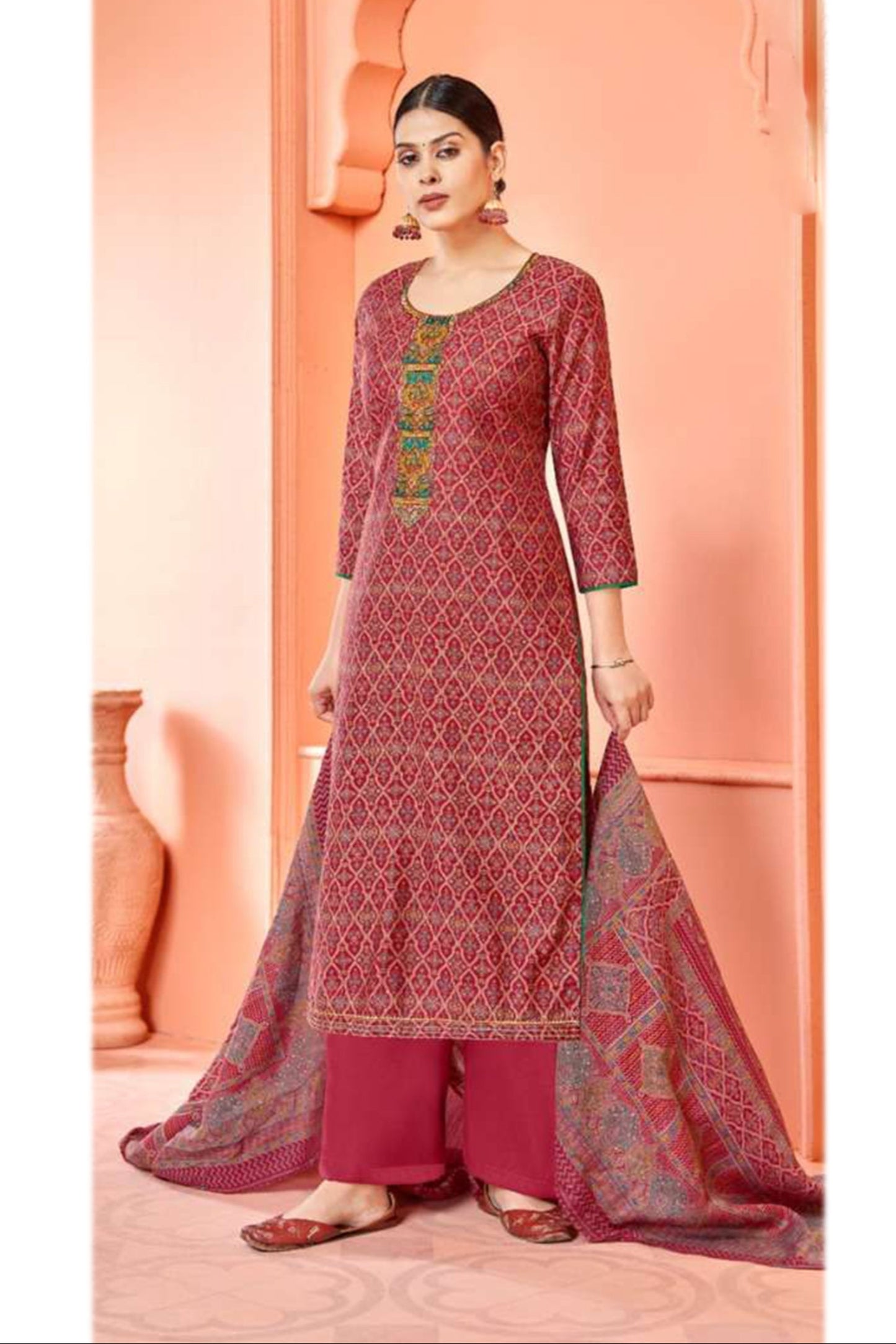 Pakistani Designer Digital Print Worked Salwar Kameez Plazzo - Pant Suit's