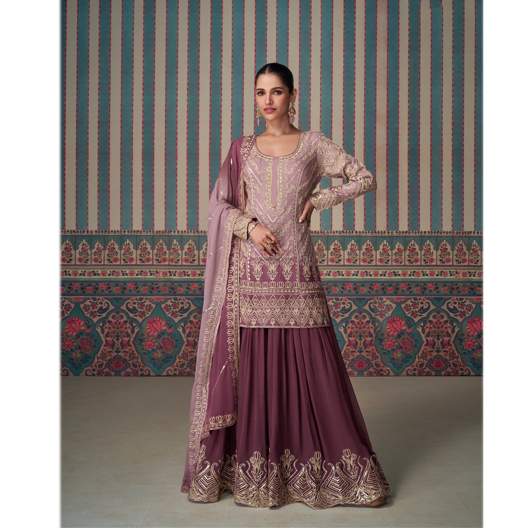 Exclusive Designer Georgette Fabric Wedding Outfit Shalwar Kameez Plazzo Suit