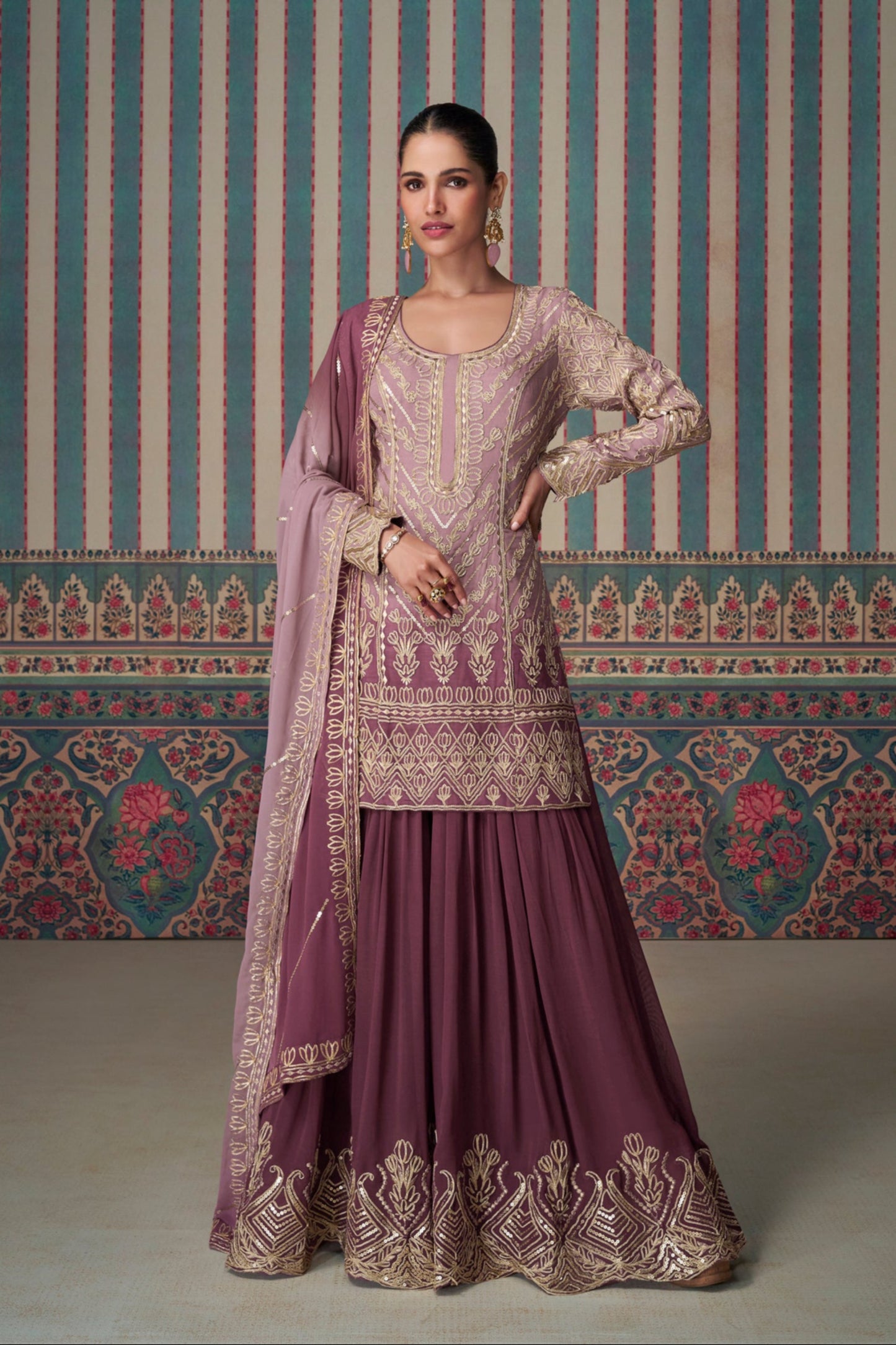 Exclusive Designer Georgette Fabric Wedding Outfit Shalwar Kameez Plazzo Suit