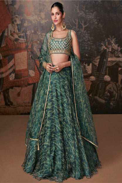 Event Wedding Wear Designer Organza Silk & Heavy Embroidery Work Lehenga Choli Suit