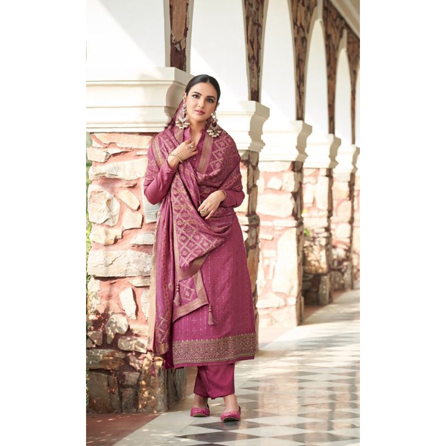 Ready To Wear Indian Ethnic Wear Salwar Kameez Dress with Beautiful Worked Dupatta