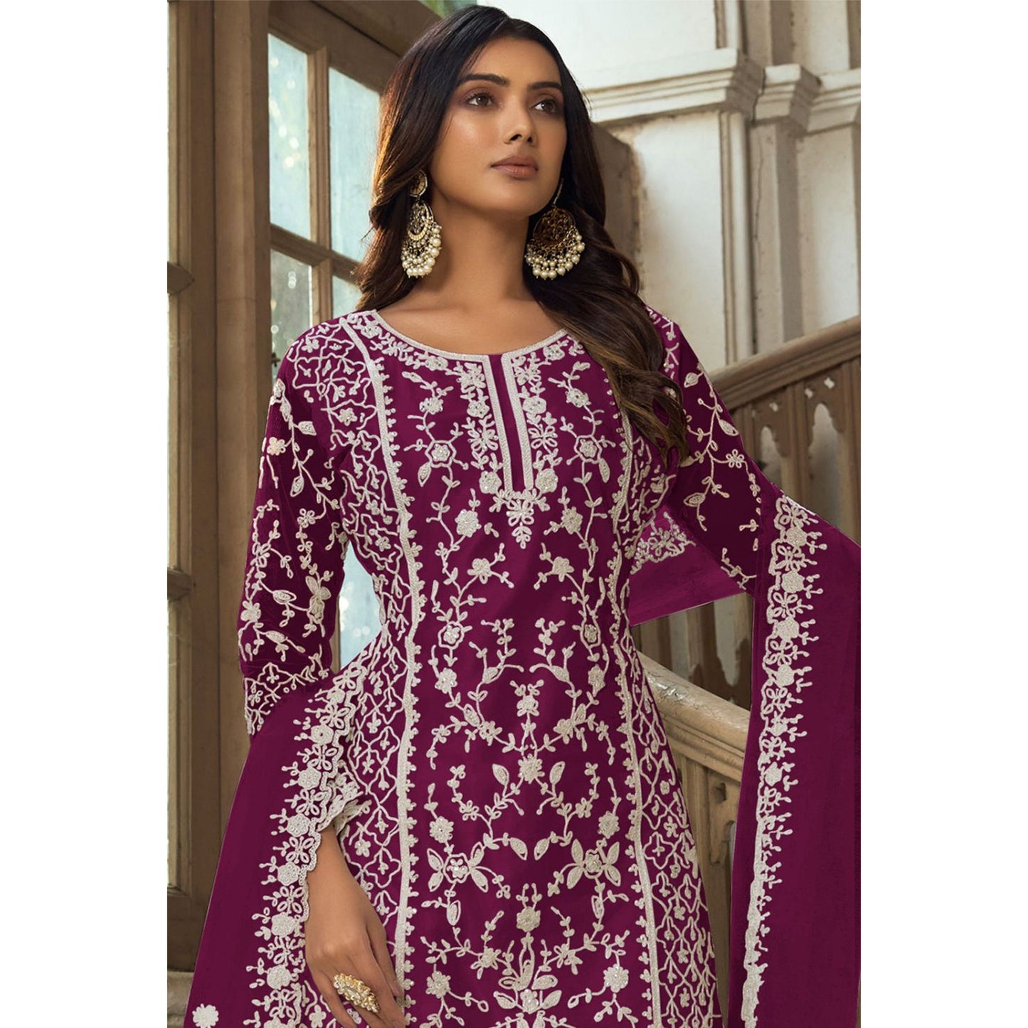 Trending Heavy Design Butterfly Net With Embroidery Work Salwar Kameez Plazzo Suits