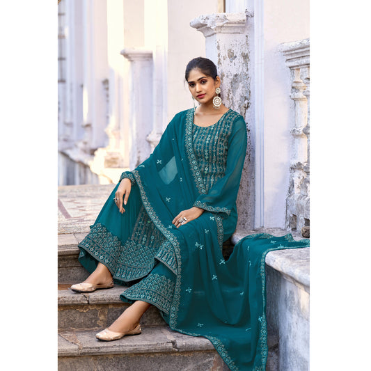 Beautiful Designer Wedding Function Wear Heavy Embroidery Work Salwar Kameez