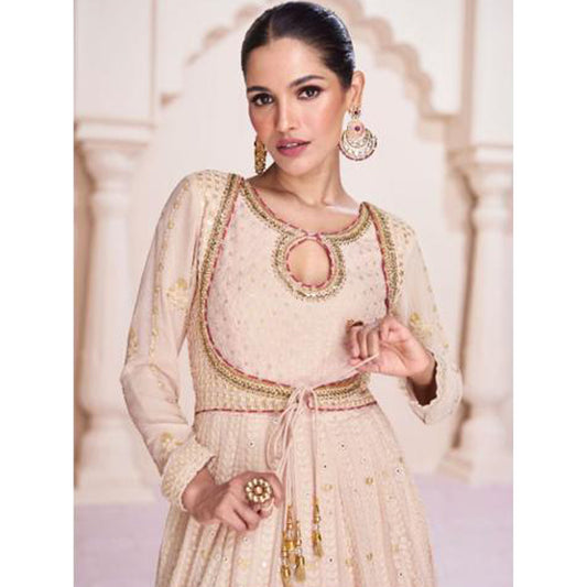 Event Party Wear Anarkali Gown Suits With Georgette Dupatta
