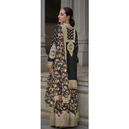 Heavy Embroidery Work With  Digital Print Festival Wear Salwar Kameez Plazzo Suits