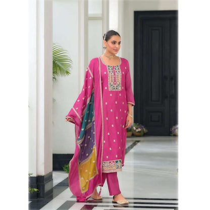 Indian Festival Ready To Wear Heavy Silk & Embroidery Work Salwar Kameez Pant Suit