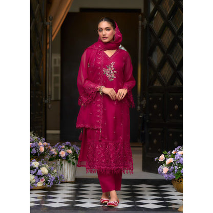 Pakistani Organza Fabric & Heavy Silk Designer Salwar Kameez Pant Suits With Dupatta