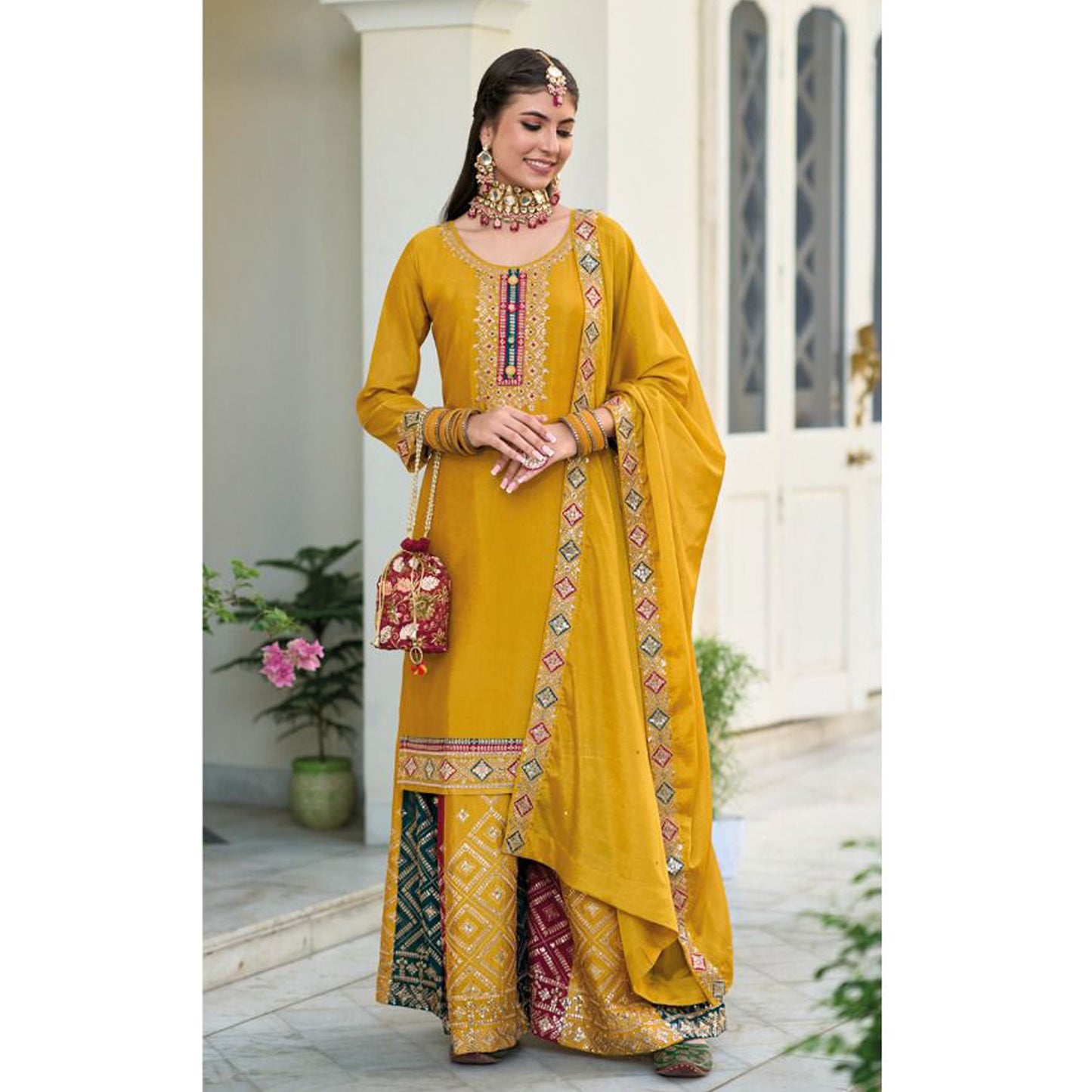Indian Pakistani Designer Ready To Wear  Salwar Kameez Palazzo Suits Wedding Wear Dress