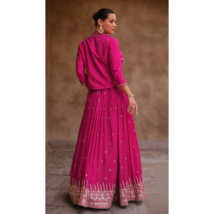 Event Wedding Designer Chinon With Organza Silk Shrug Lehenga Suits