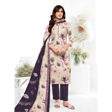 Beautiful Design Digital Print Work Cotton Fabric Salwar Kameez Plazzo Pant Suit