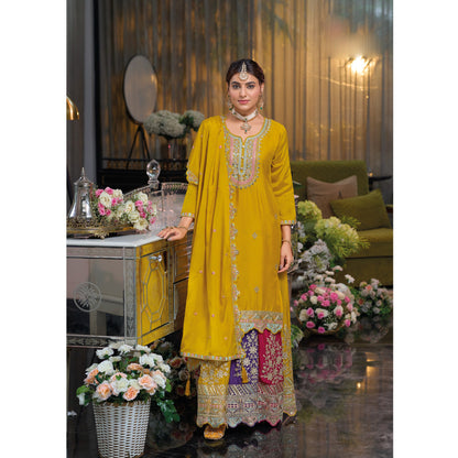 Pakistani Designer Wedding Special Heavy Chinon With Embroidery Work Salwar Kameez Skirt Suit