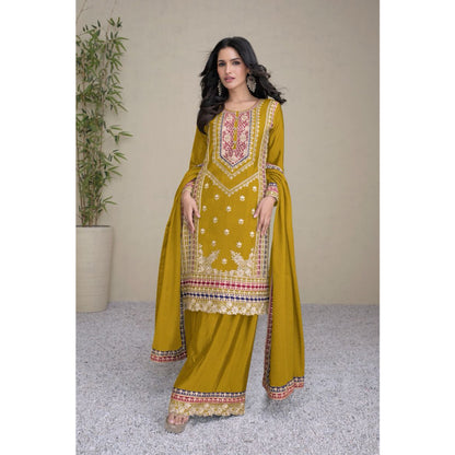 Eid Special Designer Chinon Work Shalwar Kameez Plazzo Suit With Dupatta