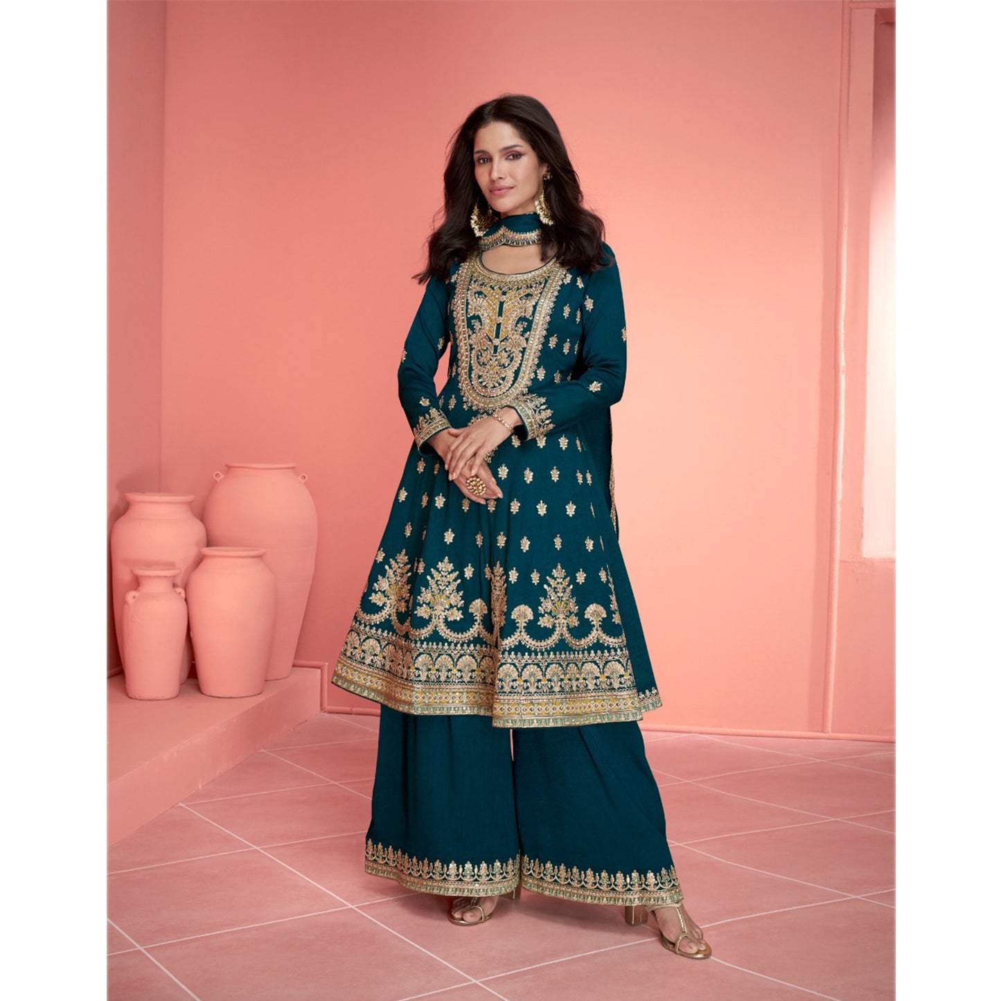 Bollywood Pakistani Designer Roka Nikah Wear Salwar Kameez Pant Suits With Dupatta