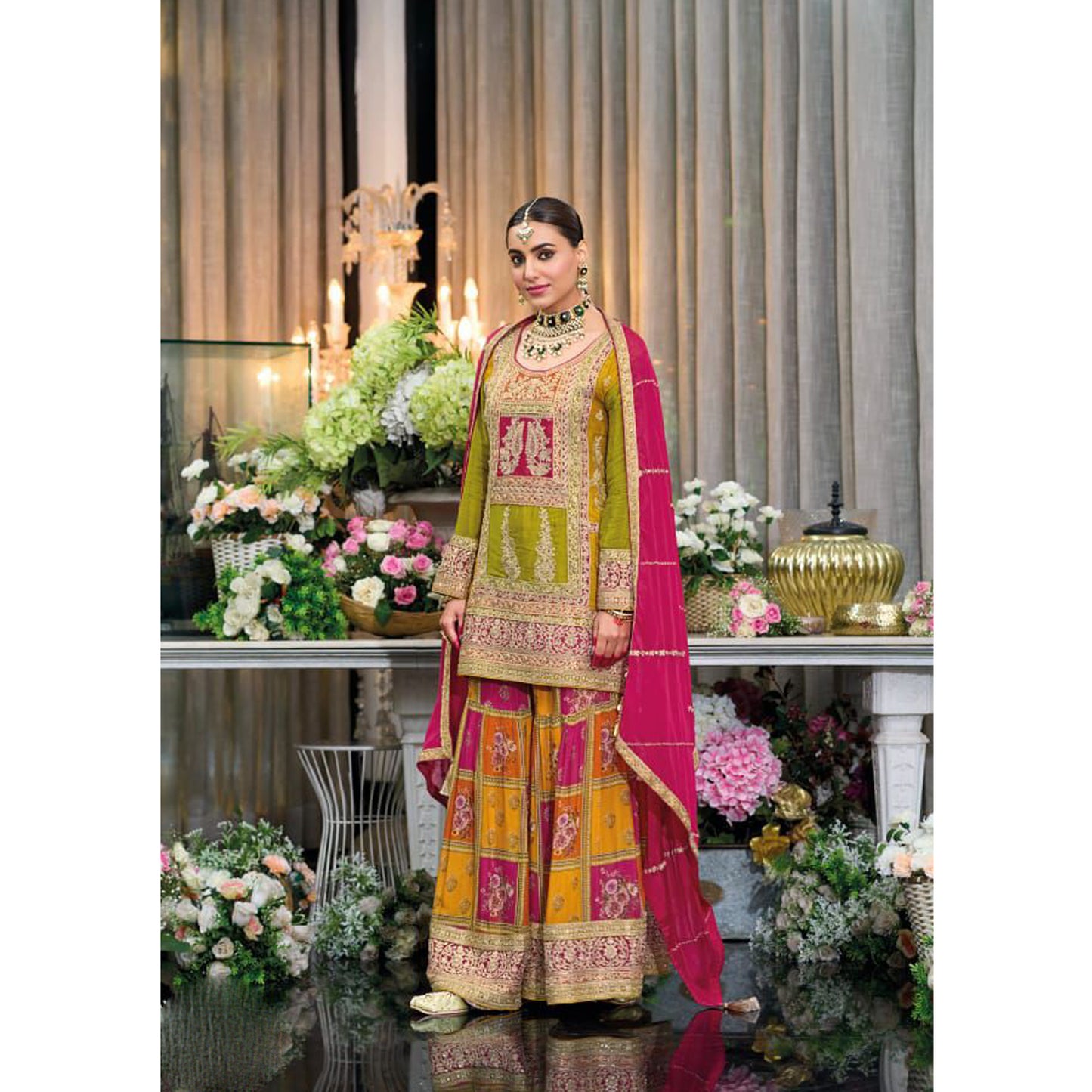 Trendy Designer Heavy Chinon With Embroidery Work Salwar Kameez Sharara Plazzo Suit