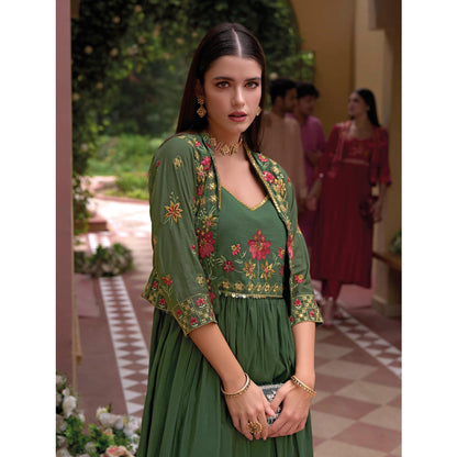 Pakistani Designer Silk & Thread Embroidery Work Salwar Kameez Pant suits