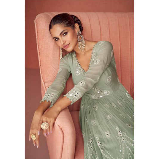 Roka Nikah Wear Women's Anarkali Style Salwar Kameez Plazzo Suits