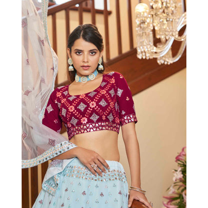 Indian Designer Ready To Wear Lehenga Choli Heavy Embroidery Sequence Work Wedding Wear Skirt