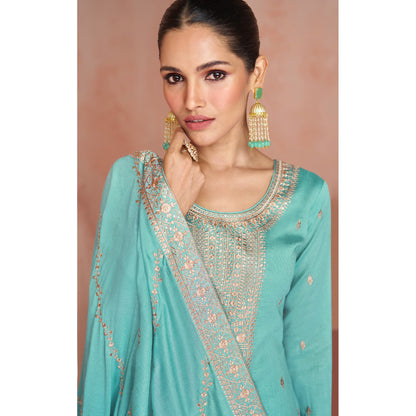 Indian Pakistani Designer Heavy Embroidery Work Event Wear Salwar Kameez Palazzo Suits