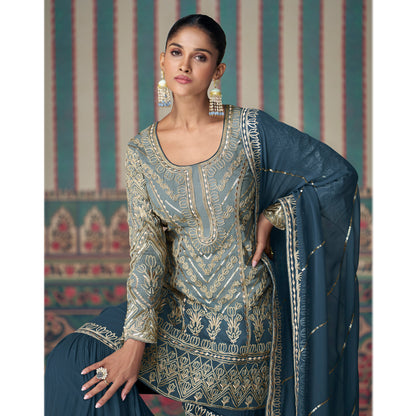 Exclusive Designer Georgette Fabric Wedding Outfit Shalwar Kameez Plazzo Suit