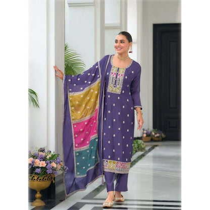 Indian Festival Ready To Wear Heavy Silk & Embroidery Work Salwar Kameez Pant Suit