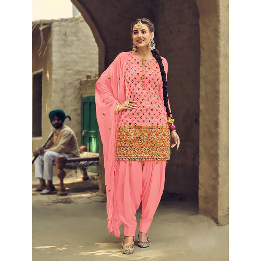 Pakistani Festival Wear Faux Georgette With Squence Work Salwar Kameez Patiyala Suits