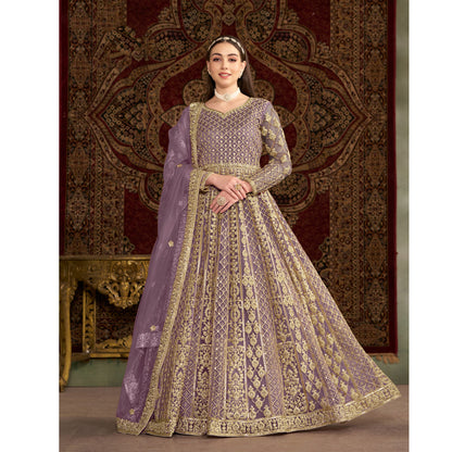 Pakistani Roka Nikah Wear Santoon Fabric & Embroidery Work Anarkali Gown Suit