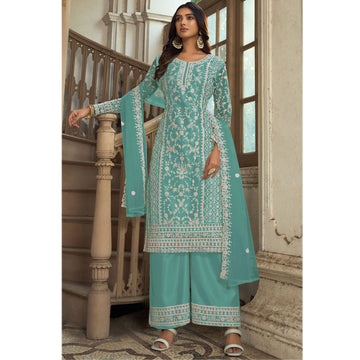 Indian Pakistani Designer Embroidery & Cording Work Event Festival Wear Salwar Kameez Plazzo Suit