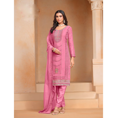 Modern Style Wear Organza Chiffon Embroidery Work Salwar Kameez Pant Suits