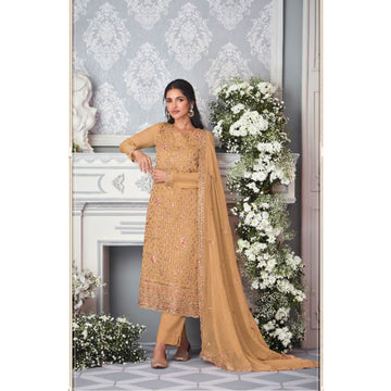 Elegant Designer Santoon Fabric Heavy Embroidery Work Salwar Kameez Pant Suit