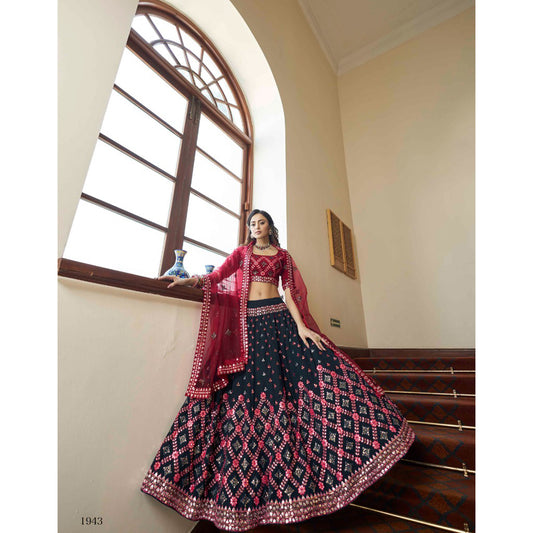 Indian Designer Ready To Wear Lehenga Choli Heavy Embroidery Sequence Work Wedding Wear Skirt