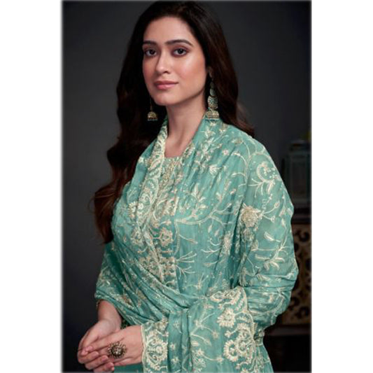 Eid Ramdan Special  Designer Embroidery Work & Santoon Fabric Salwar kameez Pant Suit