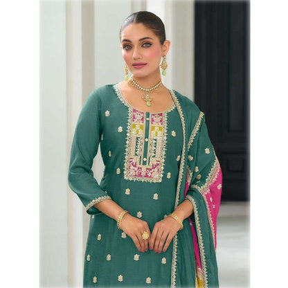 Indian Festival Ready To Wear Heavy Silk & Embroidery Work Salwar Kameez Pant Suit