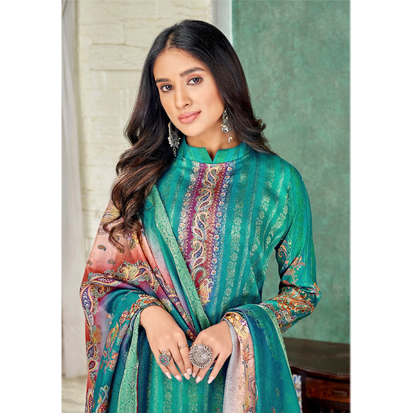 Women's Wear Beautiful Jacquard Designer & Printed Work Salwar Kameez Plazzo Pant Suit