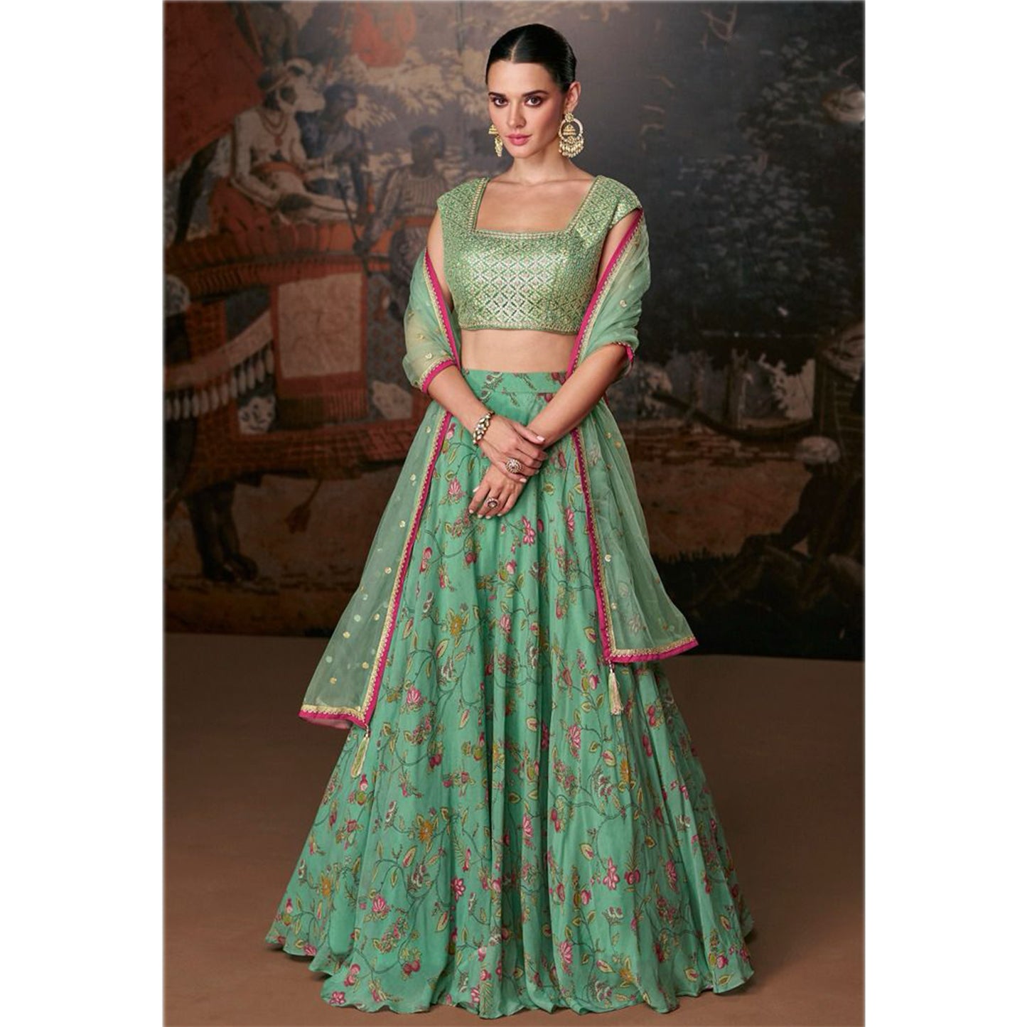 Event Wedding Wear Designer Organza Silk & Heavy Embroidery Work Lehenga Choli Suit