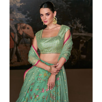 Event Wedding Wear Designer Organza Silk & Heavy Embroidery Work Lehenga Choli Suit