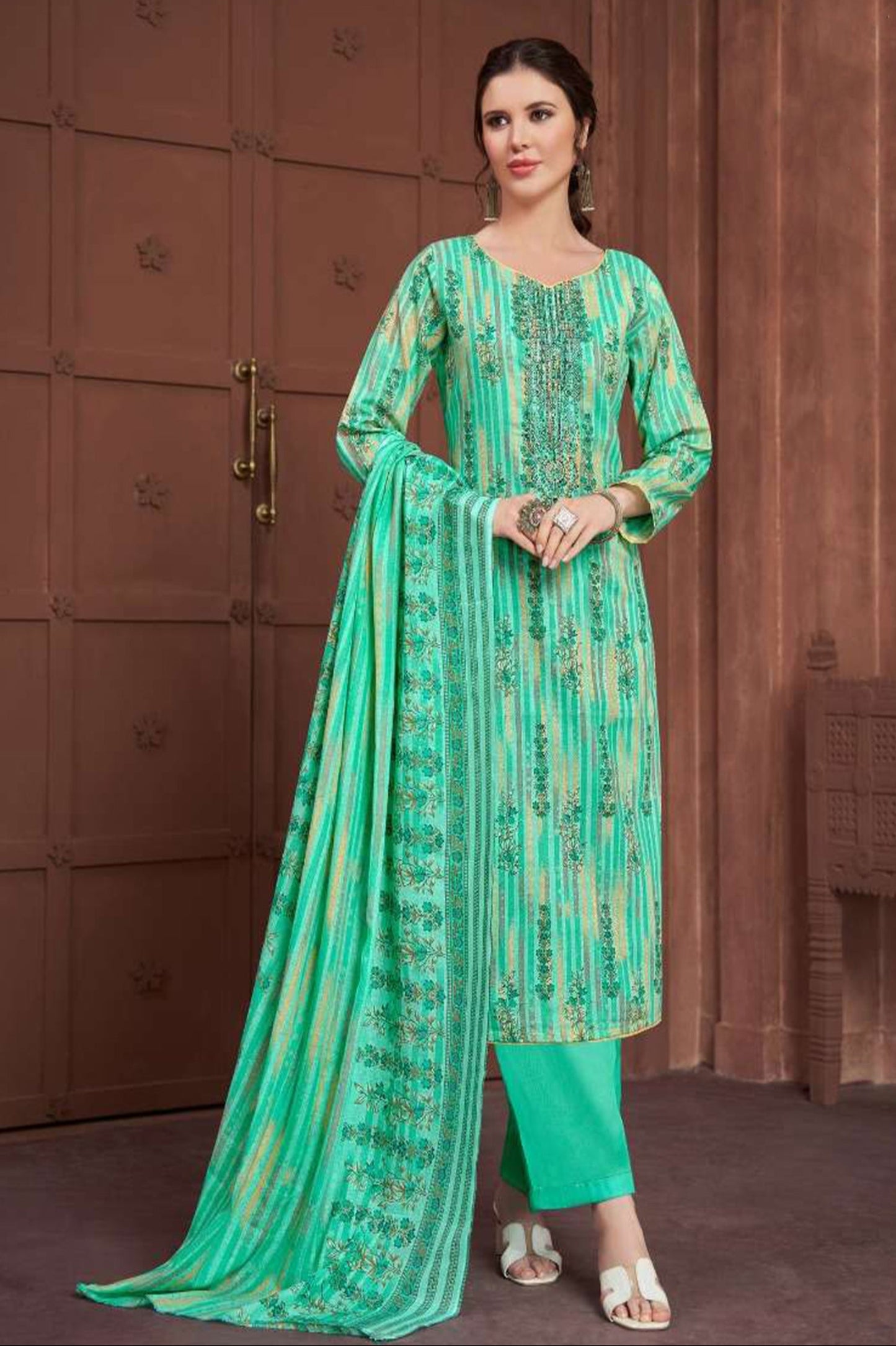 Imperial Embroidered Work  Women Wear Salwar Kameez Palazzo-Pant Suits