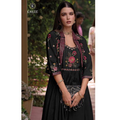 Pakistani Designer Silk & Thread Embroidery Work Salwar Kameez Pant suits