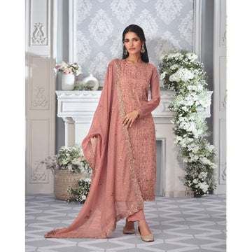 Indian Wedding Wear Organza Silk With Embroidery Work Salwar Kameez Pant Suit