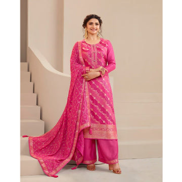 Pink Color Roka Nikah Wear Salwar Kameez Plazzo Suits Plus Size Stitched Plazzo Suits