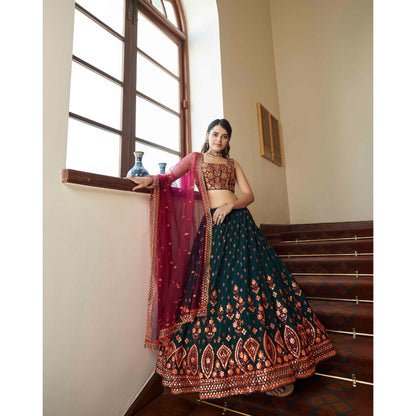 Indian Designer Ready To Wear Lehenga Choli Heavy Embroidery Sequence Work Wedding Wear Skirt