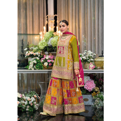 Trendy Designer Heavy Chinon With Embroidery Work Salwar Kameez Sharara Plazzo Suit