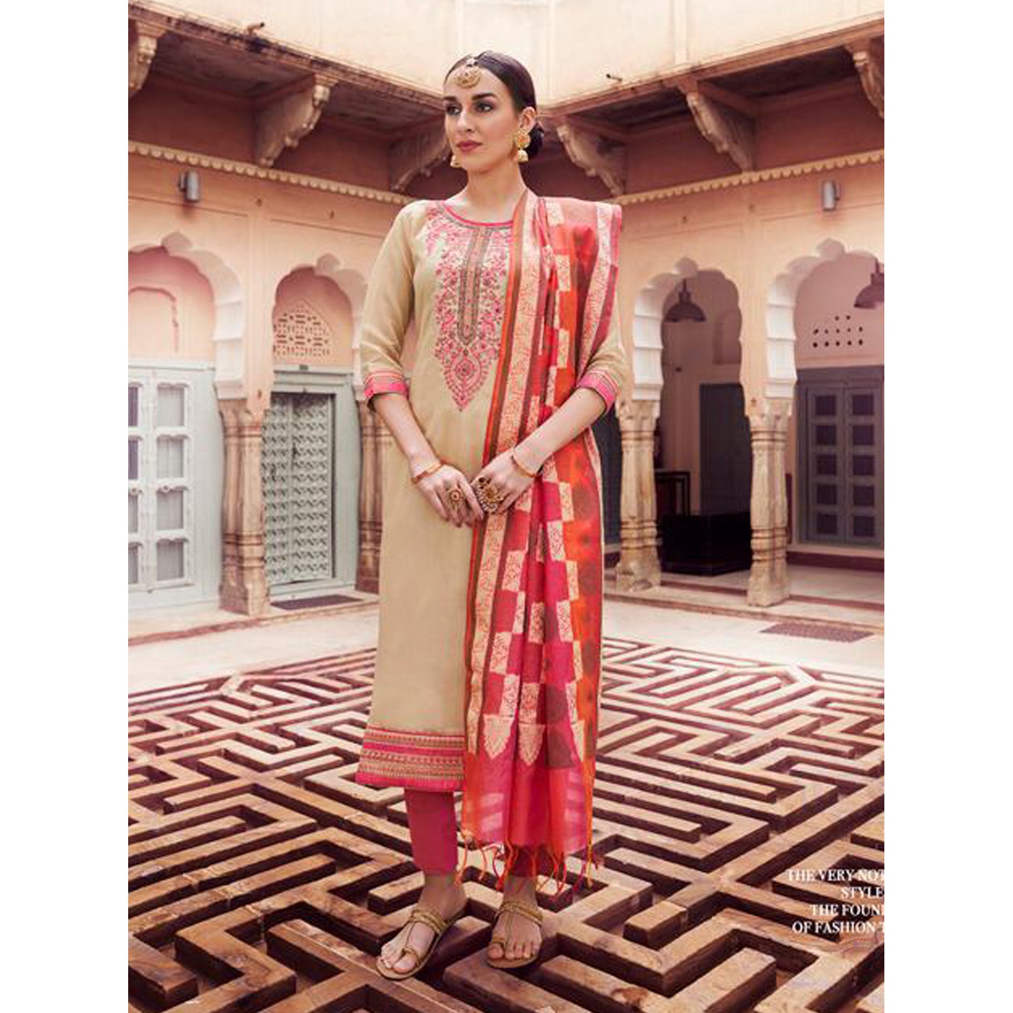 Eid Special Designer Banarasi Silk Cotton Fabric Salwar Kameez Suits