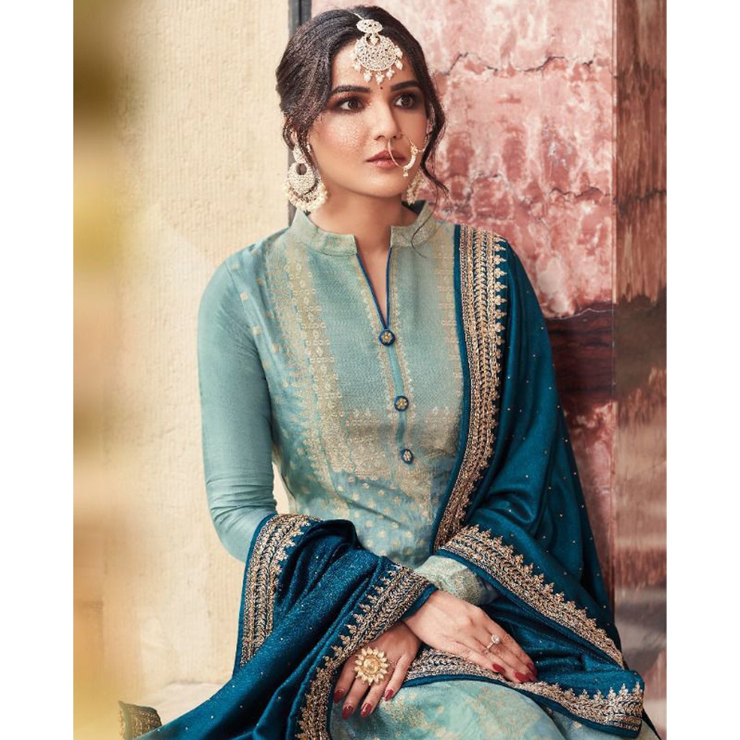 Eid Ramdan Special Heavy Embroidery Work Online Shalwar Kameez Plazzo Suits in USA