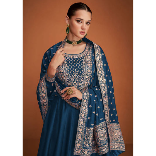 Eid Wear Embroidery Work Anarkali Gown Suits
