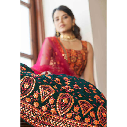 Indian Designer Ready To Wear Lehenga Choli Heavy Embroidery Sequence Work Wedding Wear Skirt