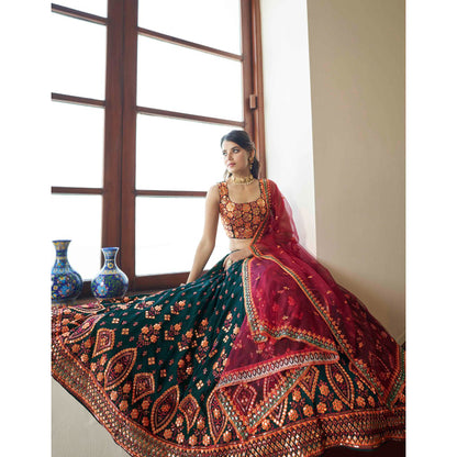 Indian Designer Ready To Wear Lehenga Choli Heavy Embroidery Sequence Work Wedding Wear Skirt