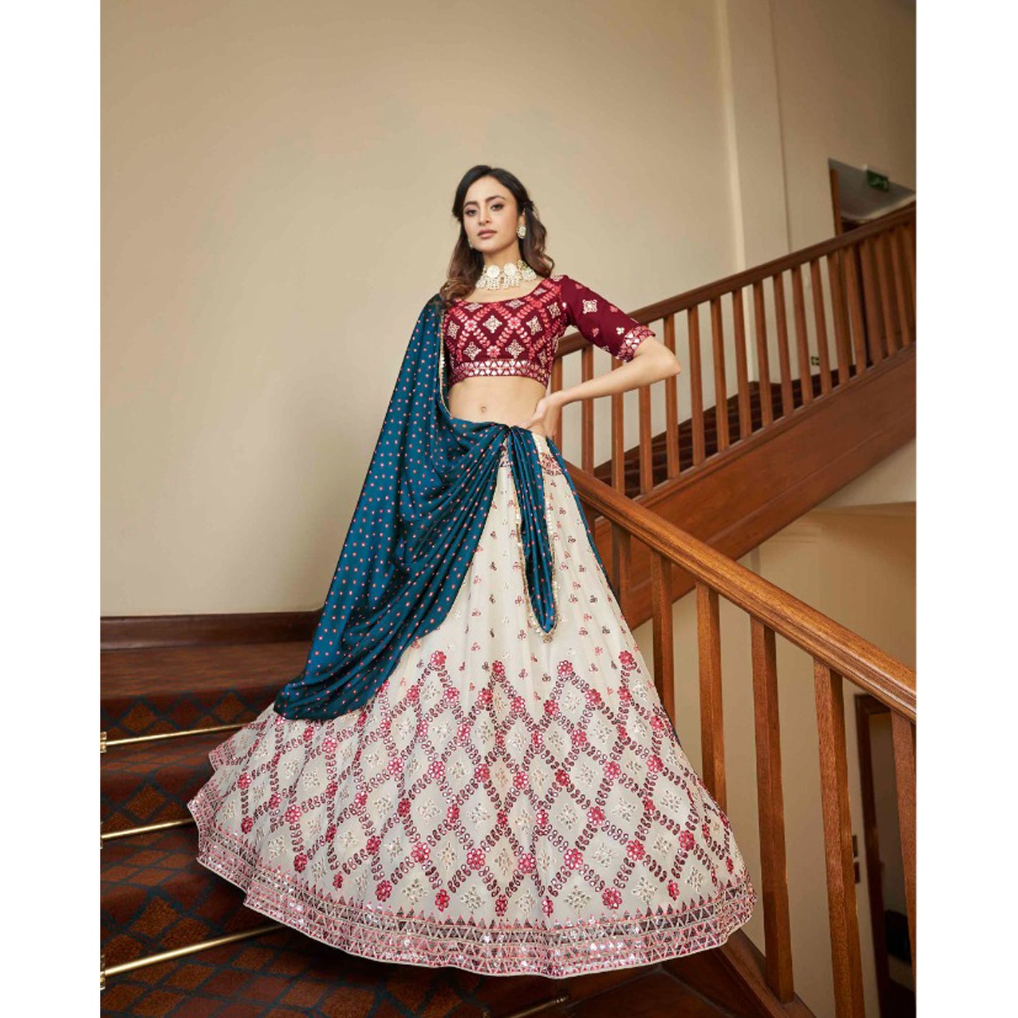 Indian Designer Ready To Wear Lehenga Choli Heavy Embroidery Sequence Work Wedding Wear Skirt